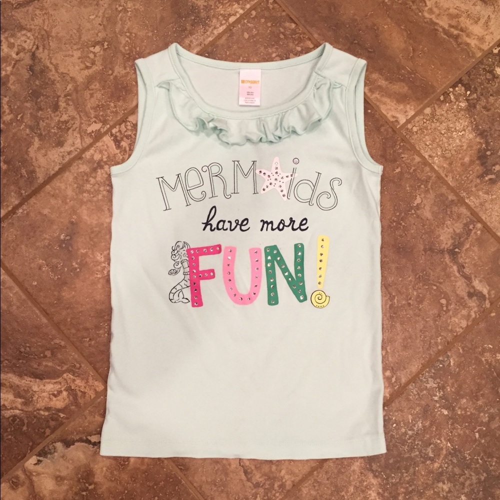 Gymboree girls mermaids ruffle tank top size 10